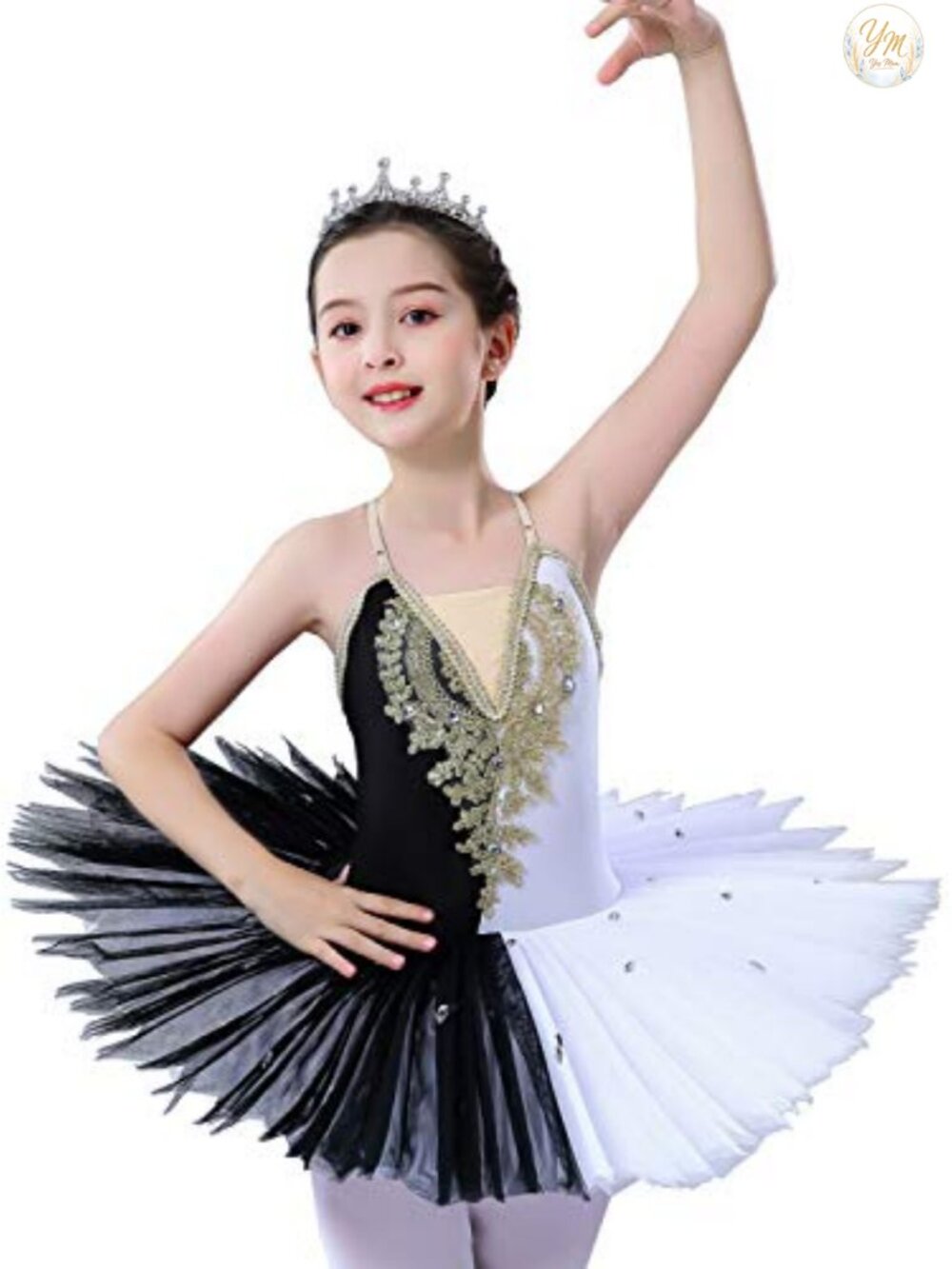 Girls Ballet Leotard Skirted Dance Tutu Swan Costume